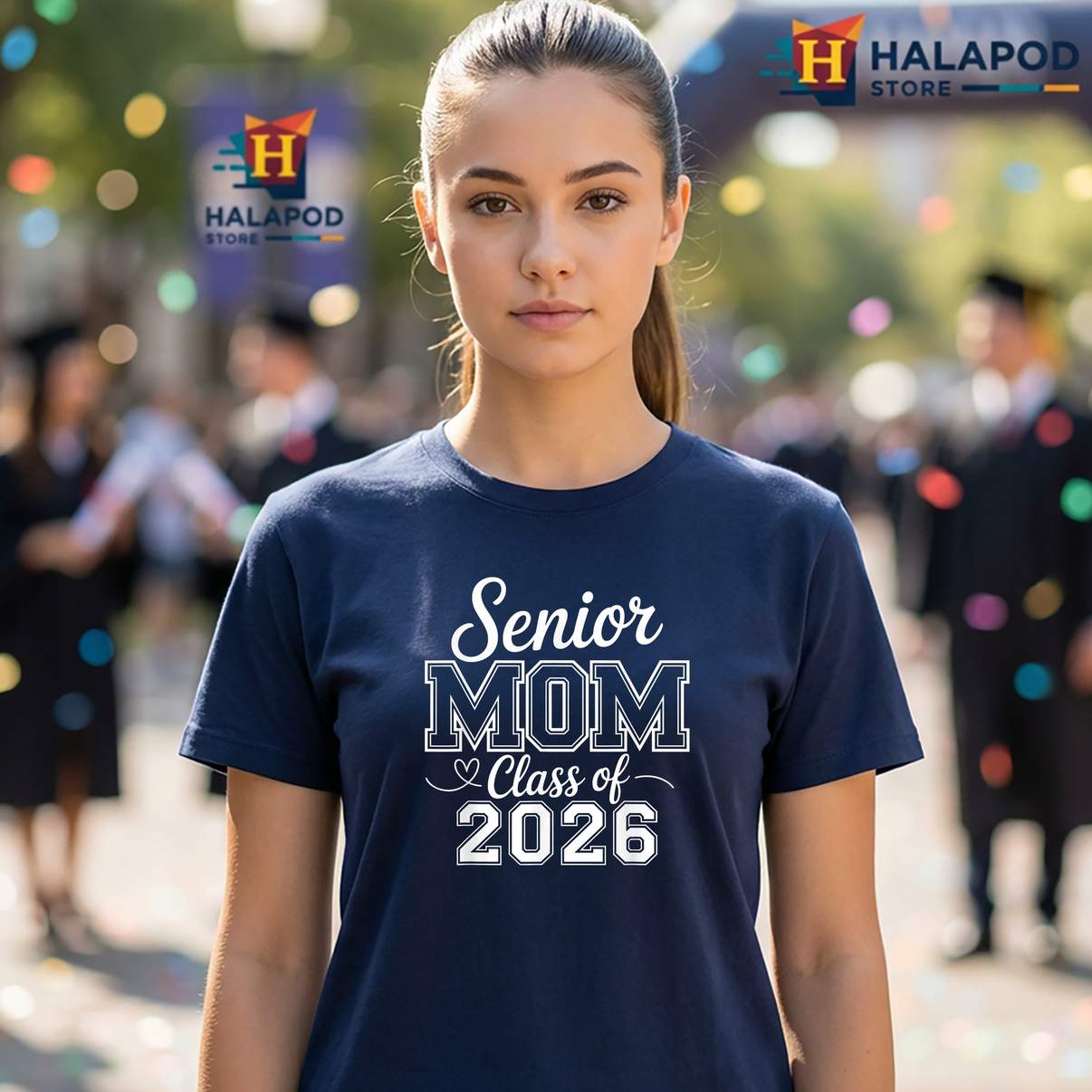 Senior Mom Class Of 2026 T-Shirt Family Graduation Day Graphic Design For Womens