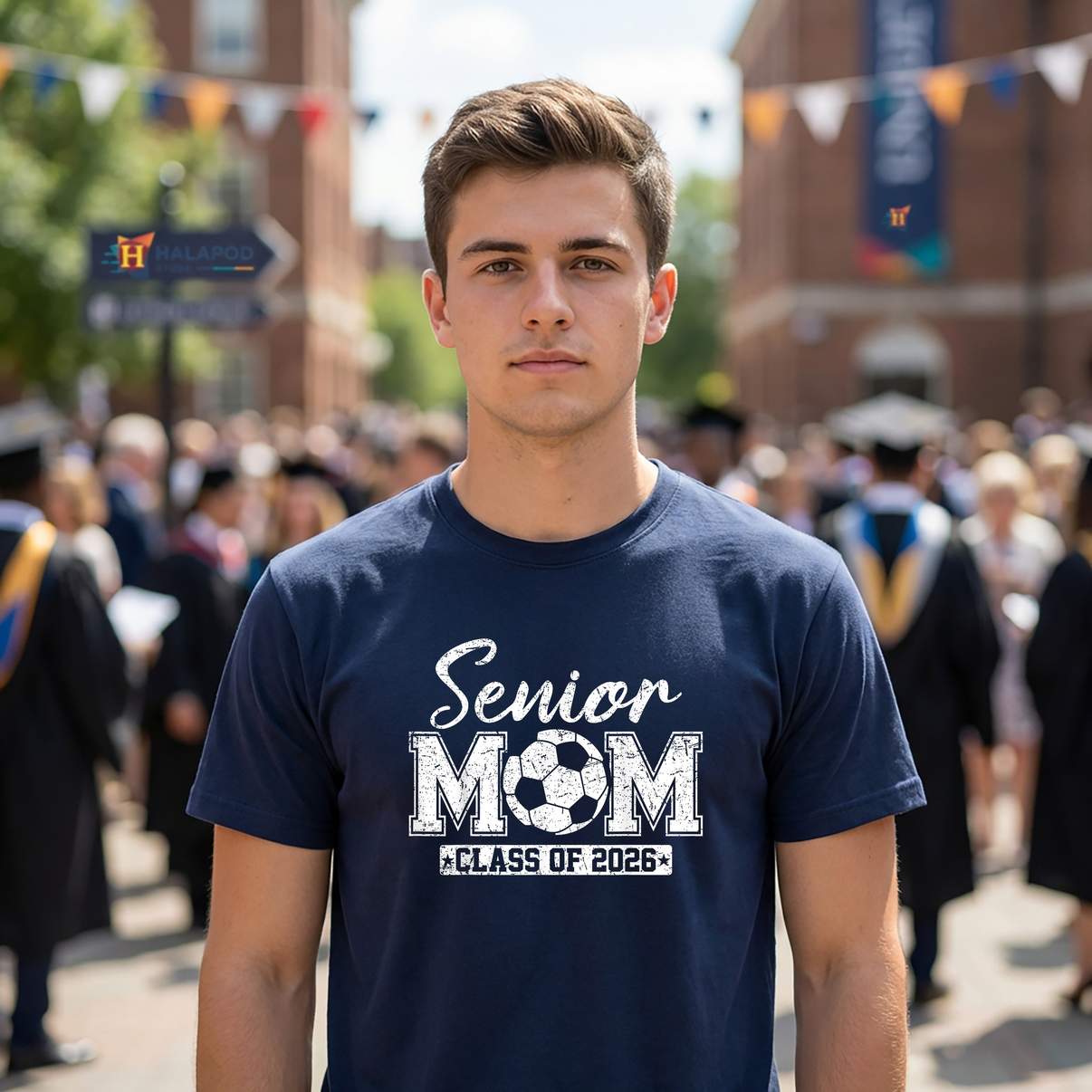 Senior Soccer Mom 2026 Tee Shirt Class Of Graduation Family Graphic Design For Men