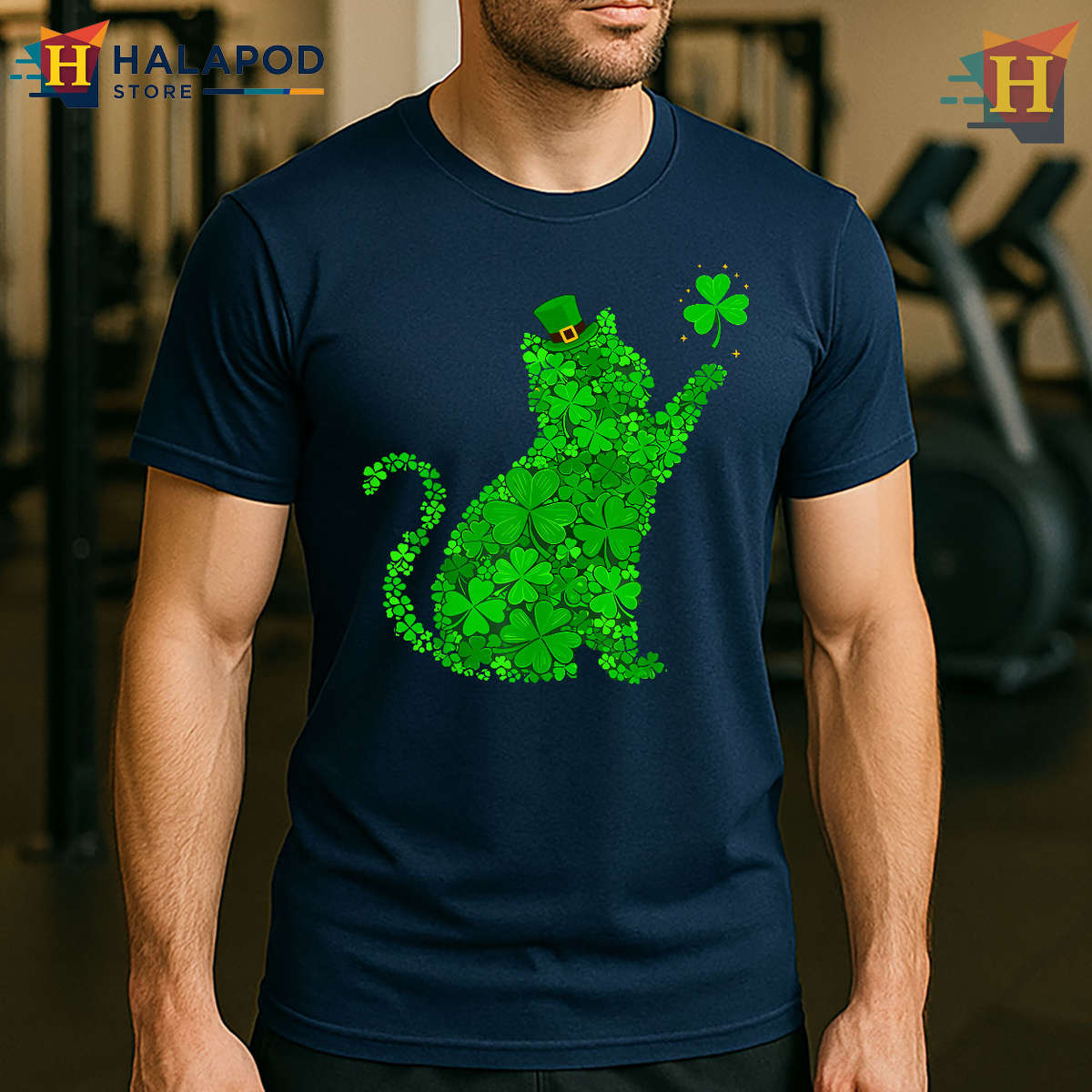 Shamrock Cat Lover Graphic Cute St Patrick Day Shirts