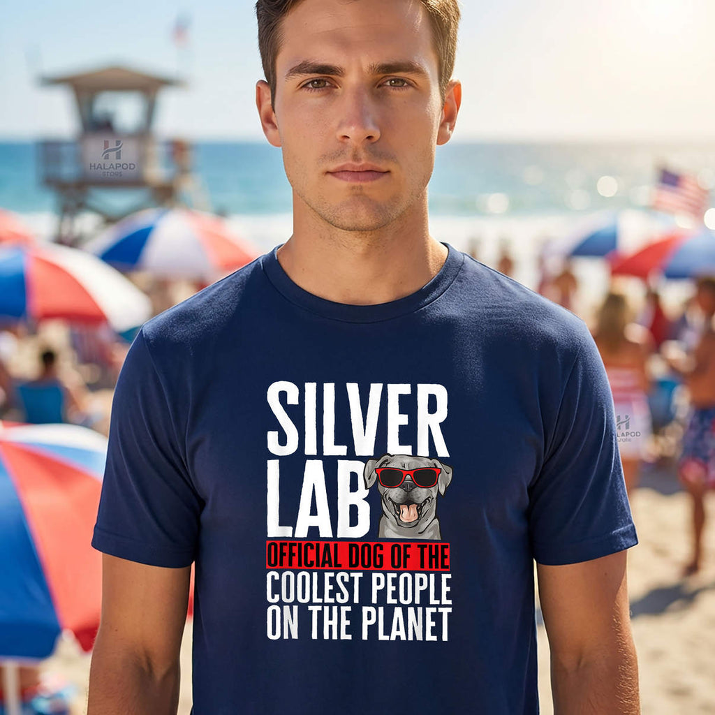 Silver Lab Official Dog Coolest People Shirt Labrador Retriever Graphic Mens