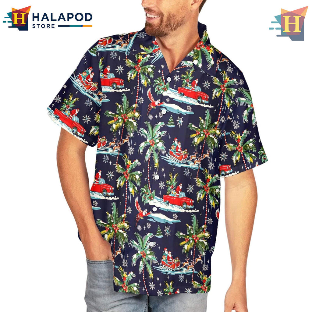 Snowflake Hawaiian Shirt Funny Tropical Summer Beach Holiday Party Mens Apparel