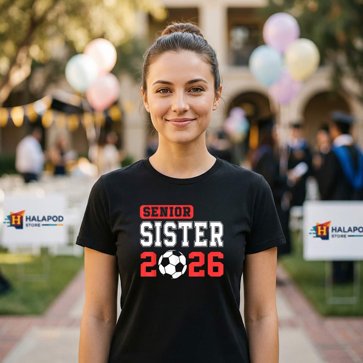 Soccer Sister Class Of 2026 Shirt Senior Team Graduation Graphic Design Womens