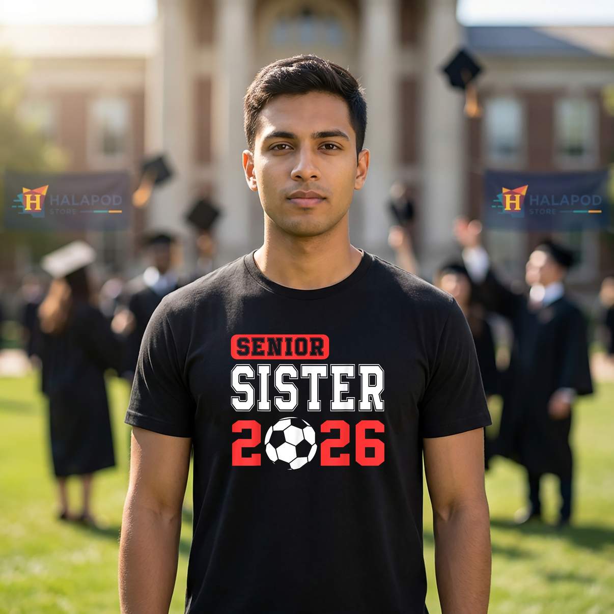 Soccer Sister Class Of 2026 Tee Shirt Senior Team Graduation Graphic Design Womens