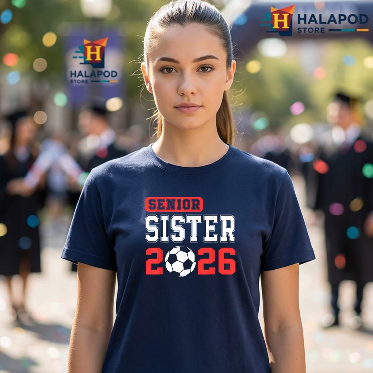 Soccer Sister Class Of 2026 T-Shirt Senior Team Graduation Graphic Design Womens