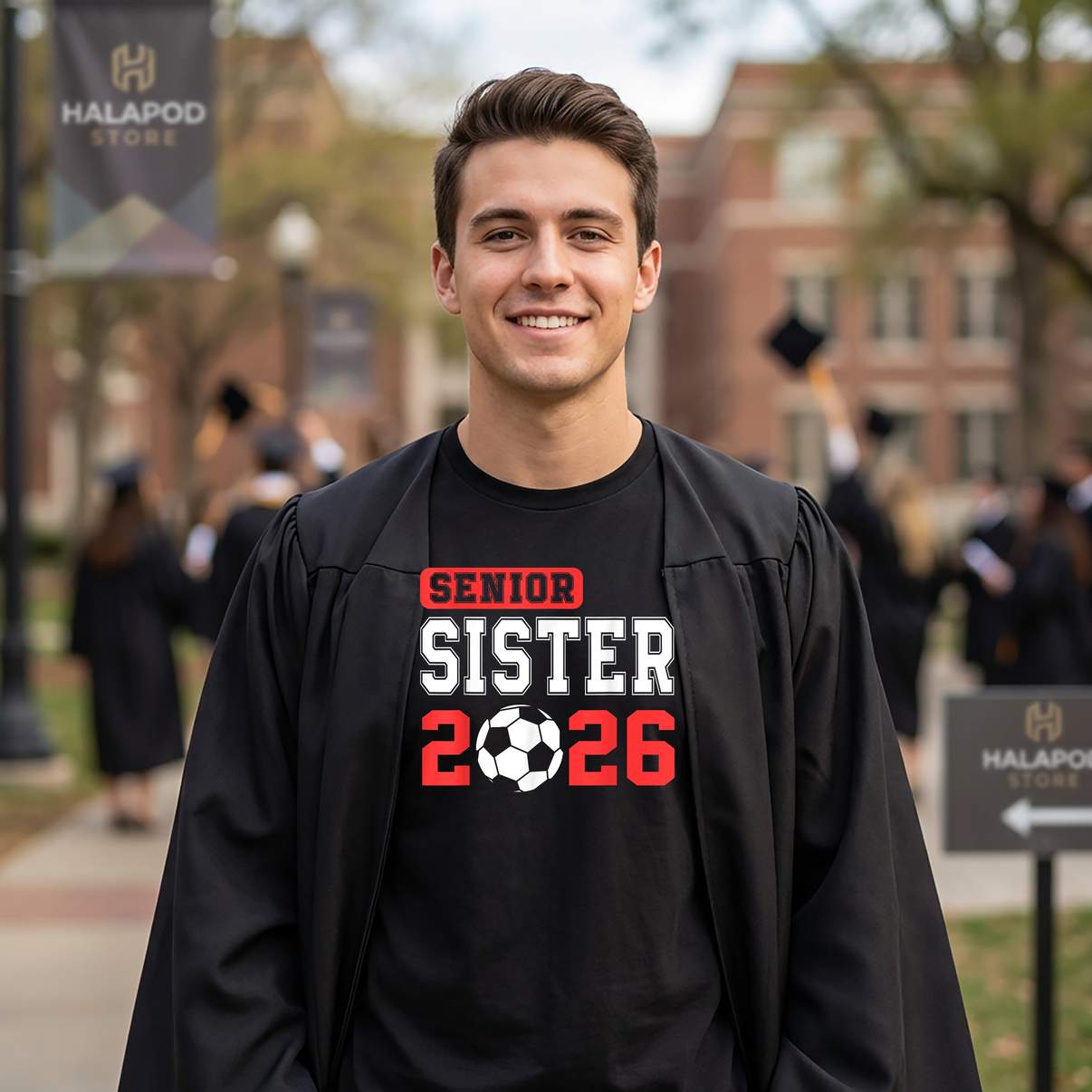Soccer Sister Class Of 2026 TShirt Senior Team Graduation Graphic Design Womens