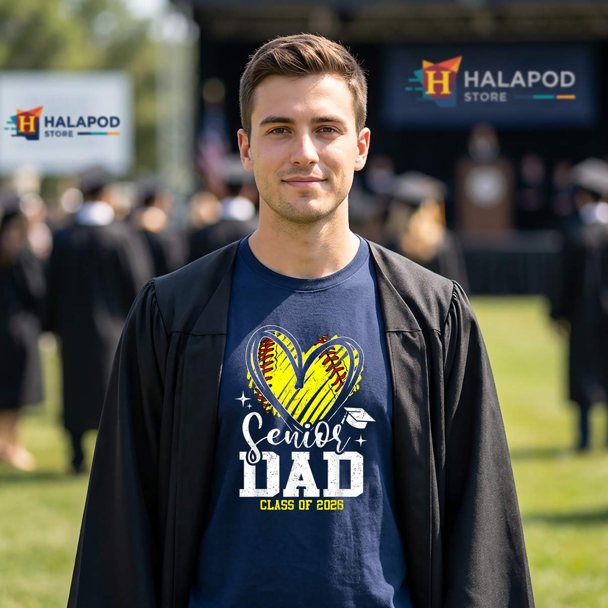 Softball Dad Senior 2026 Shirt Class Of Graduation Heart Graphic Design Womens