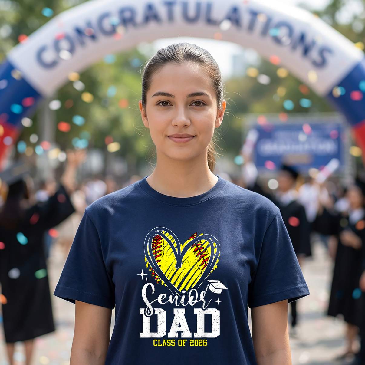 Softball Dad Senior 2026 TShirt Class Of Graduation Heart Graphic Design Womens