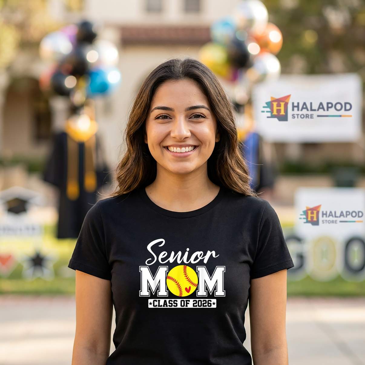 Softball Mom Class Of 2026 TShirt Senior Graduation Graphic Design Lover Womens