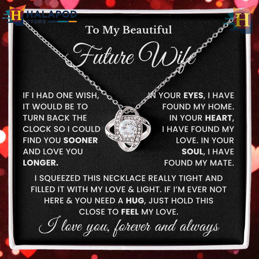 Soulmate Hug Gift For To My Future Wife Valentines Day Necklace Hold This Close Feel Love