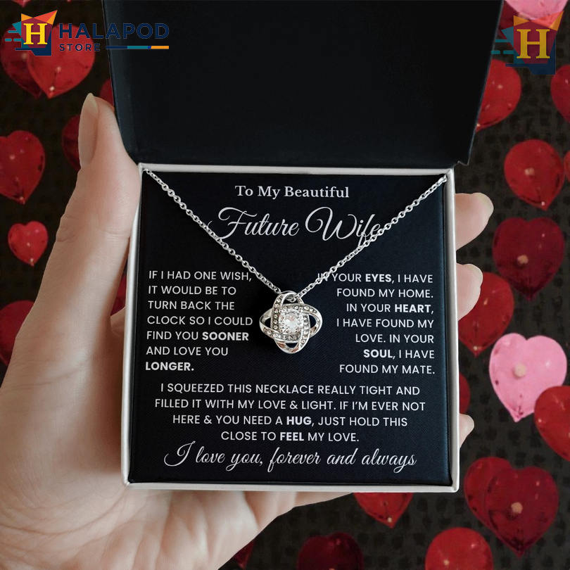 Soulmate Hug Gift For To My Future Wife Valentines Day Necklace Hold This Close Feel Love