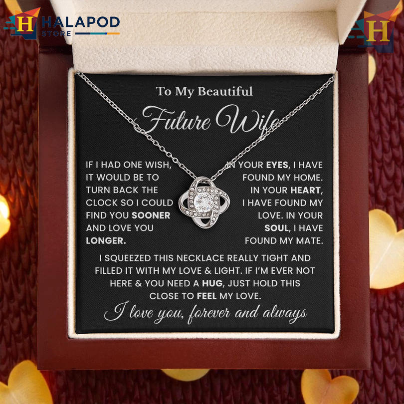 Soulmate Hug Gift For To My Future Wife Valentines Day Necklace Hold This Close Feel Love