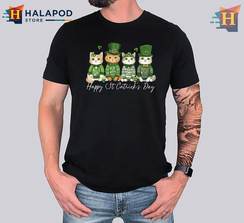 St Patricks Catricks Day Cats Graphic Cute St Patricks Day Shirts Women Fun Irish Vibe