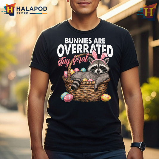 Stay Feral Raccoon Retro Graphic Funny Easter Shirts Vintage Vibes