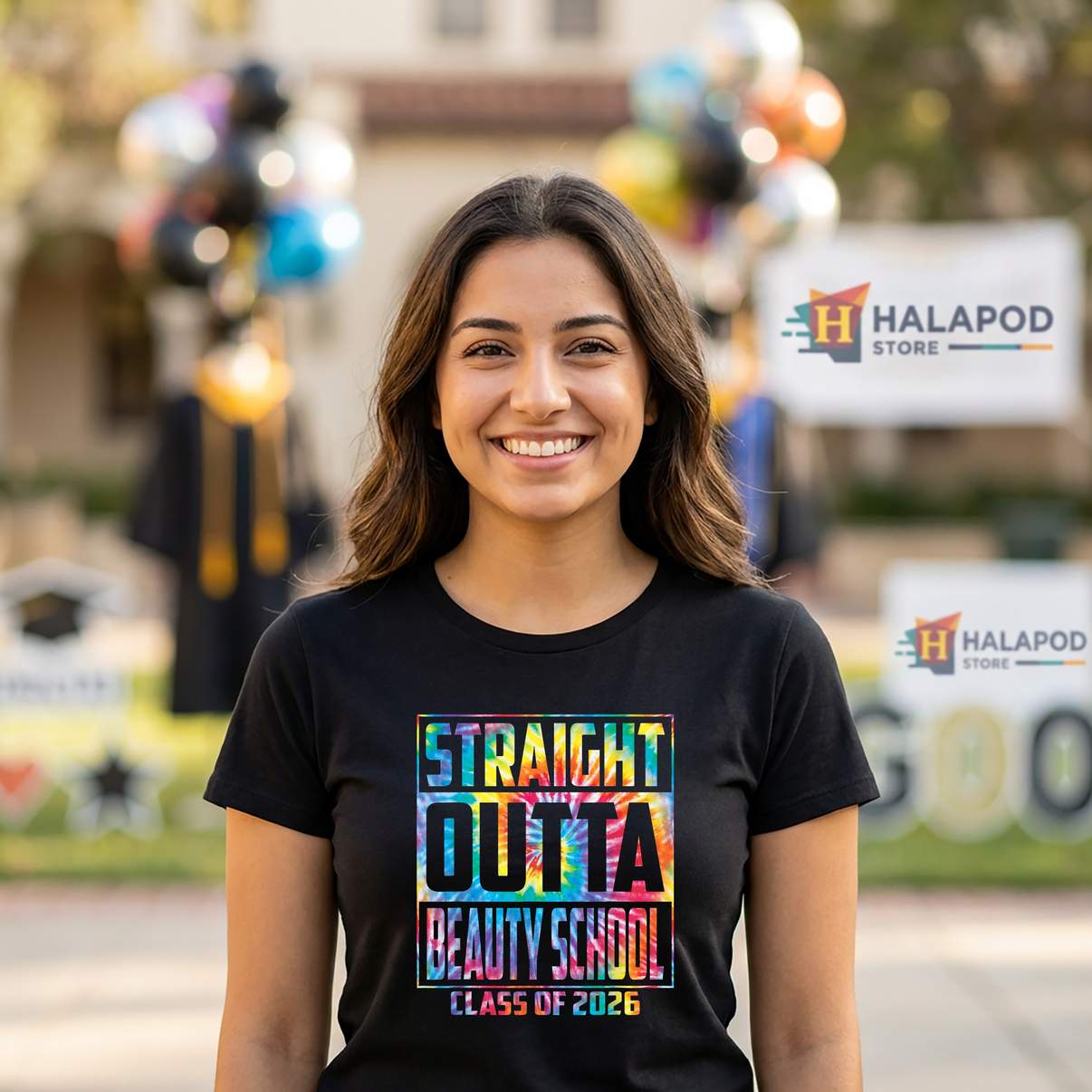 Straight Outta Beauty School T-Shirt Funny Graduation 2026 Graduate Graphic Men