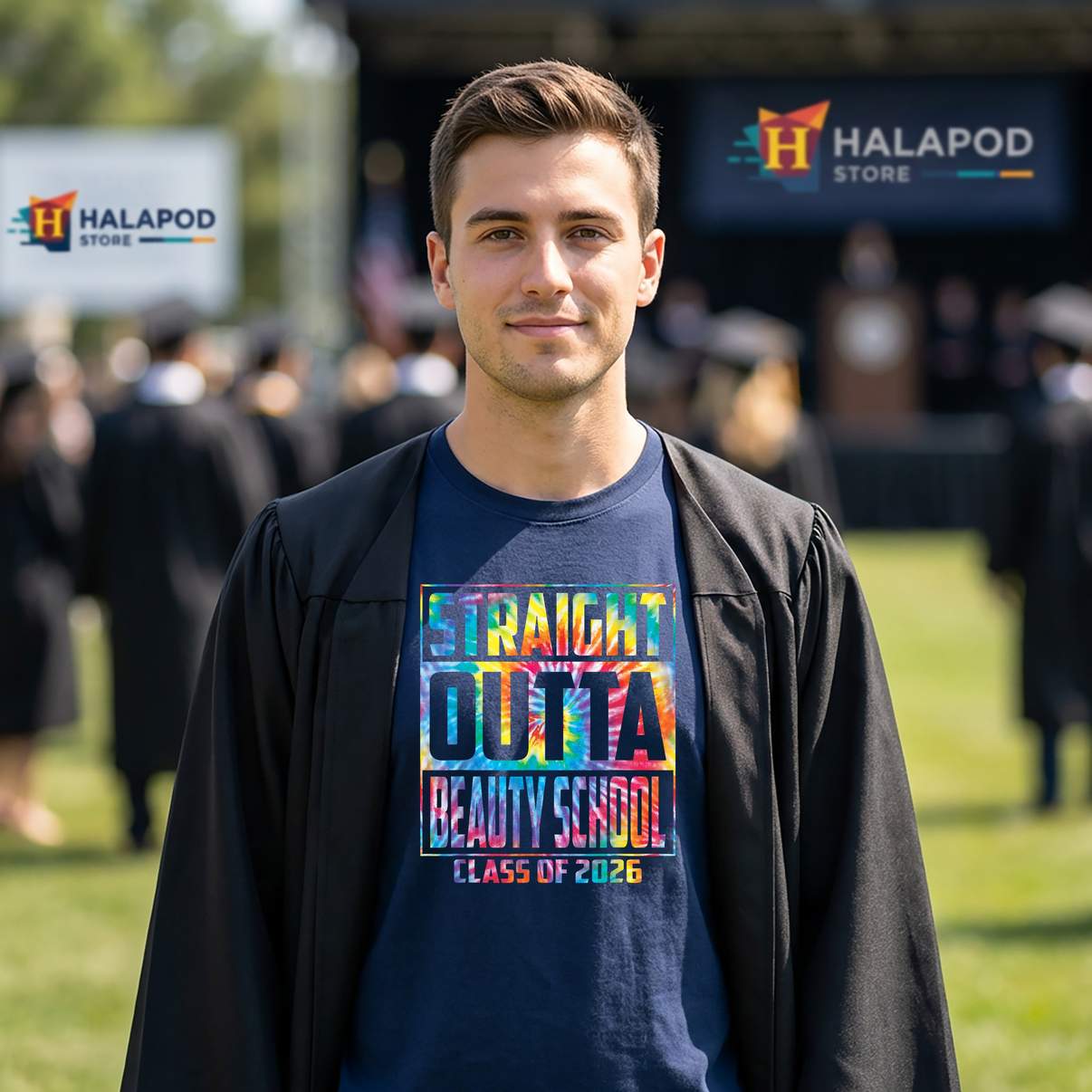 Straight Outta Beauty School TShirt Funny Graduation 2026 Graduate Graphic Men
