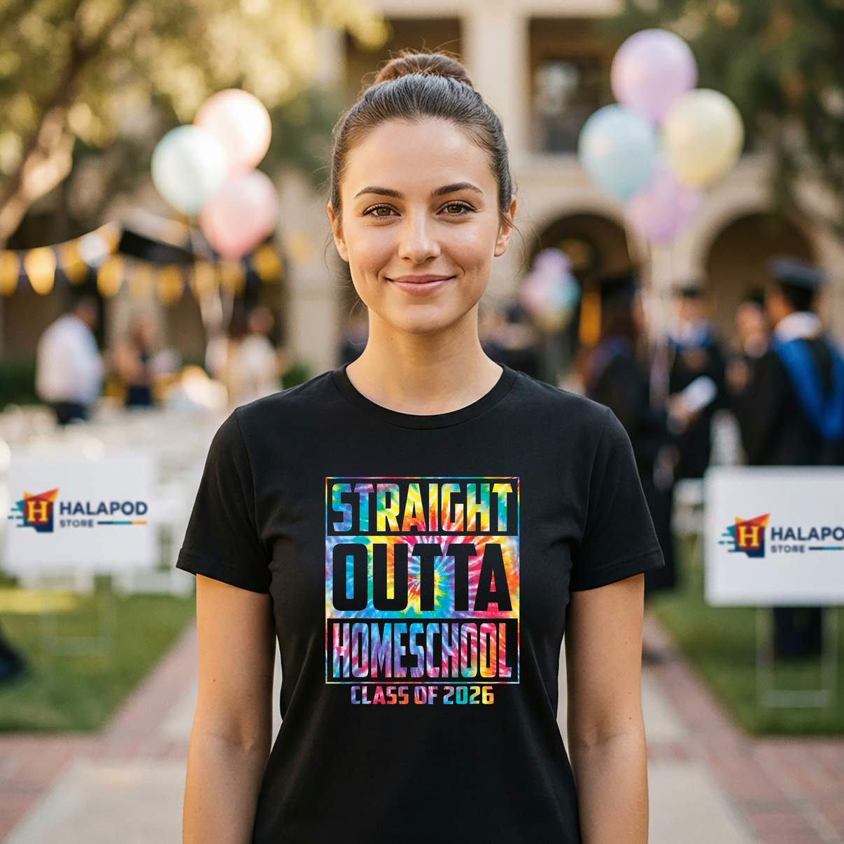 Straight Outta Homeschool Shirt Funny Graduation 2026 Graduate Graphic Womens