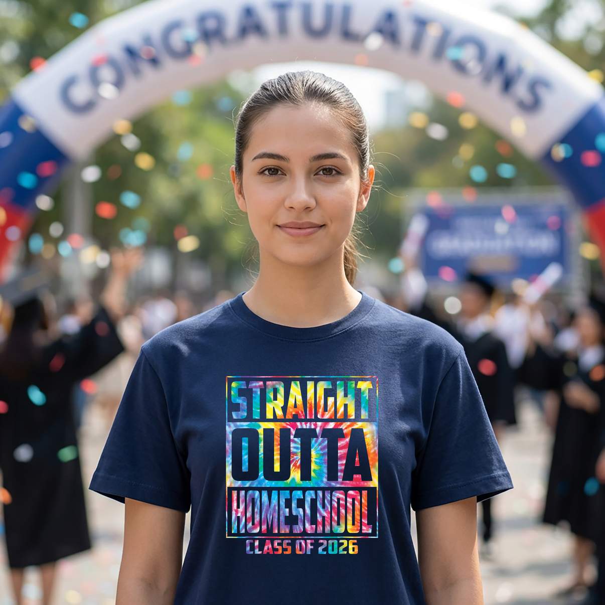 Straight Outta Homeschool Tee Shirt Funny Graduation 2026 Graduate Graphic Womens
