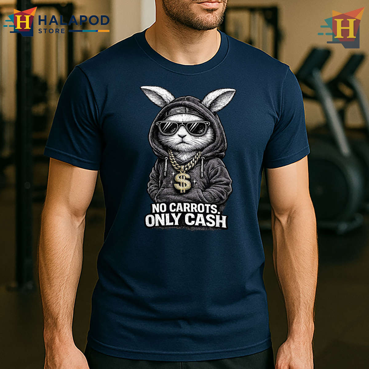 Streetwear Hip Hop Rabbit Graphic Mens Easter Shirt