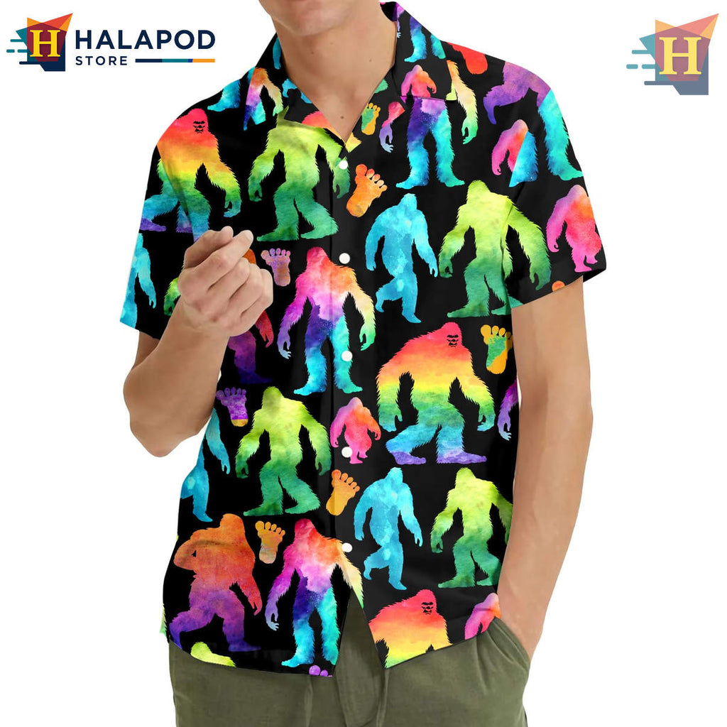 Summer Beach Bigfoot Tropical Hawaiian Shirt 2026 Casual Mens Fan Apparel