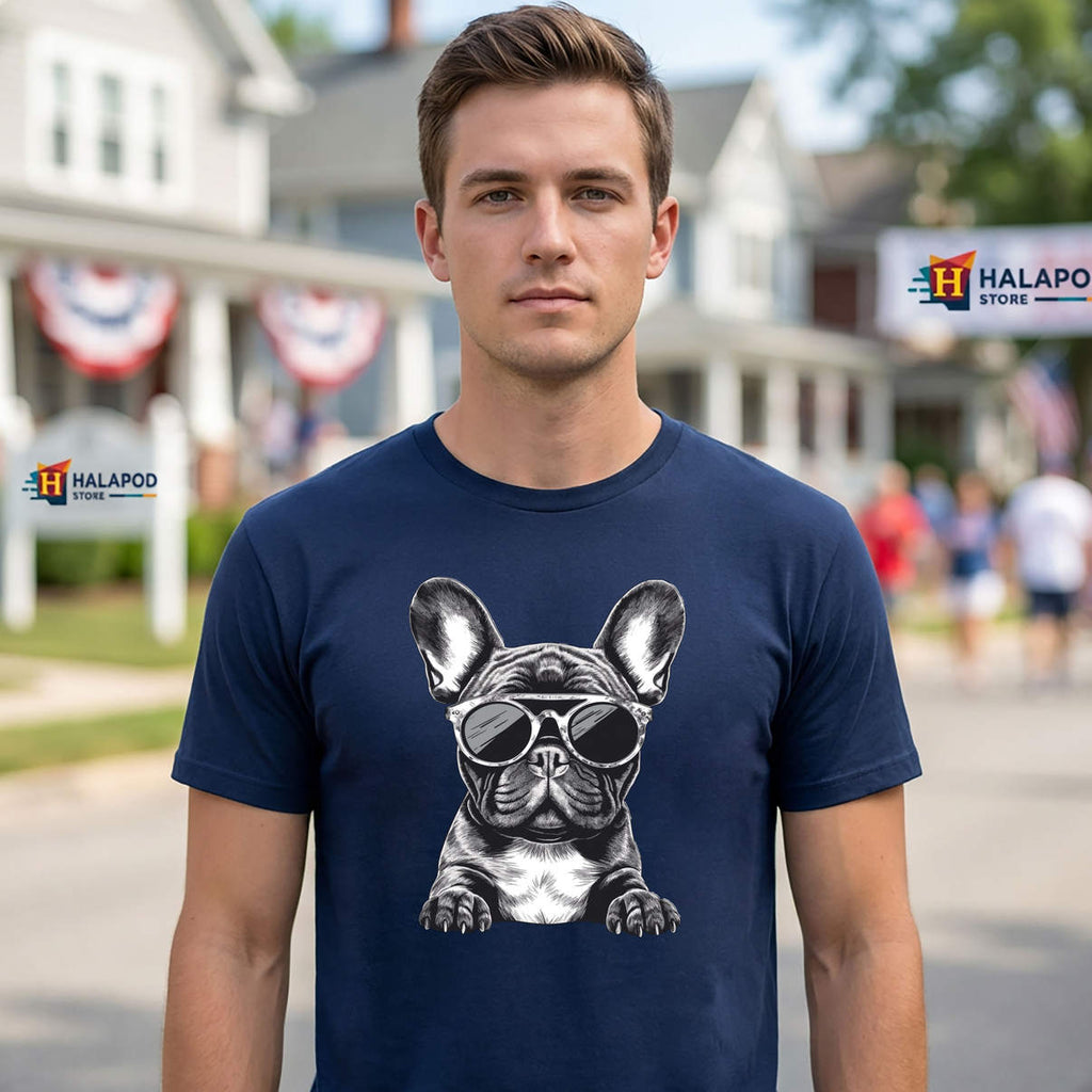 Sunglasses French Bulldog Shirt Funny Frenchie Humor Novelty Graphic Mens