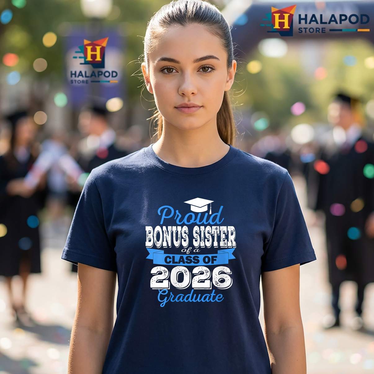 Super Proud Bonus Sister TShirt 2026 Graduate Graduation Family Graphic Womens