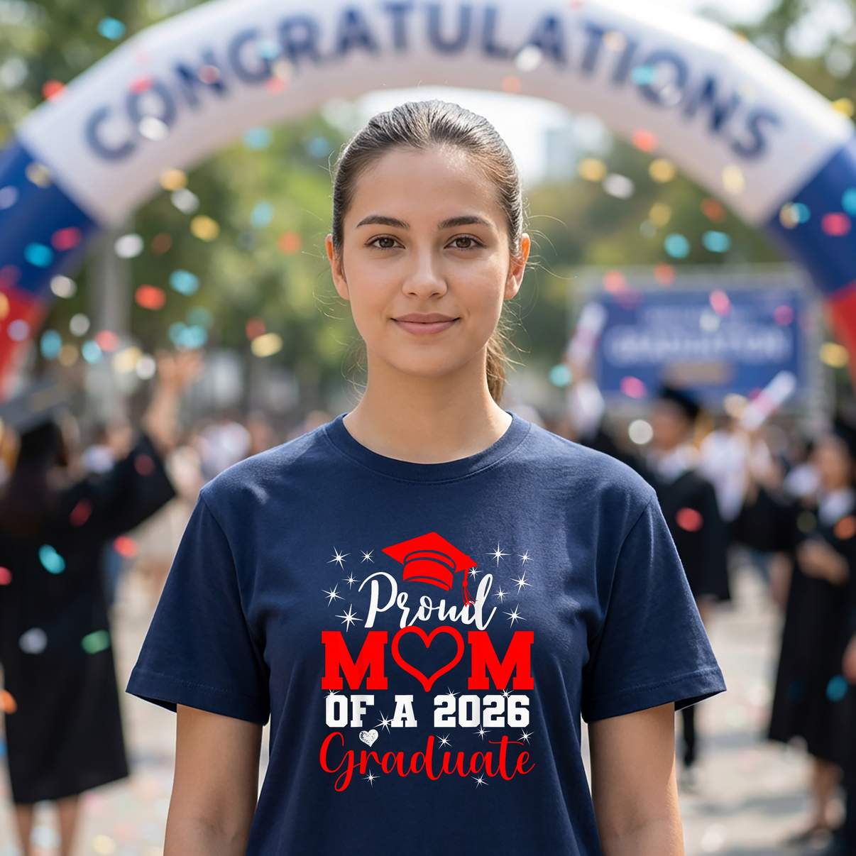 Super Proud Mom 2026 Shirt Senior Graduate Graduation Family Graphic For Mens