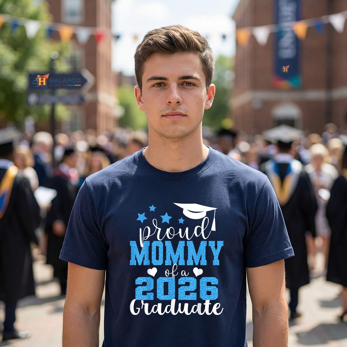 Super Proud Mommy 2026 T-Shirt Senior Graduate Graduation Family Graphic Womens
