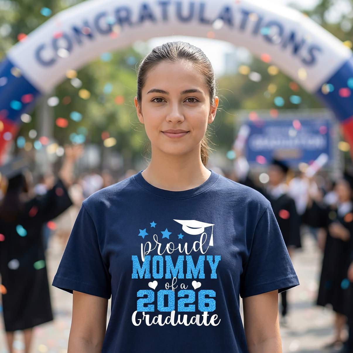 Super Proud Mommy 2026 TShirt Senior Graduate Graduation Family Graphic Womens