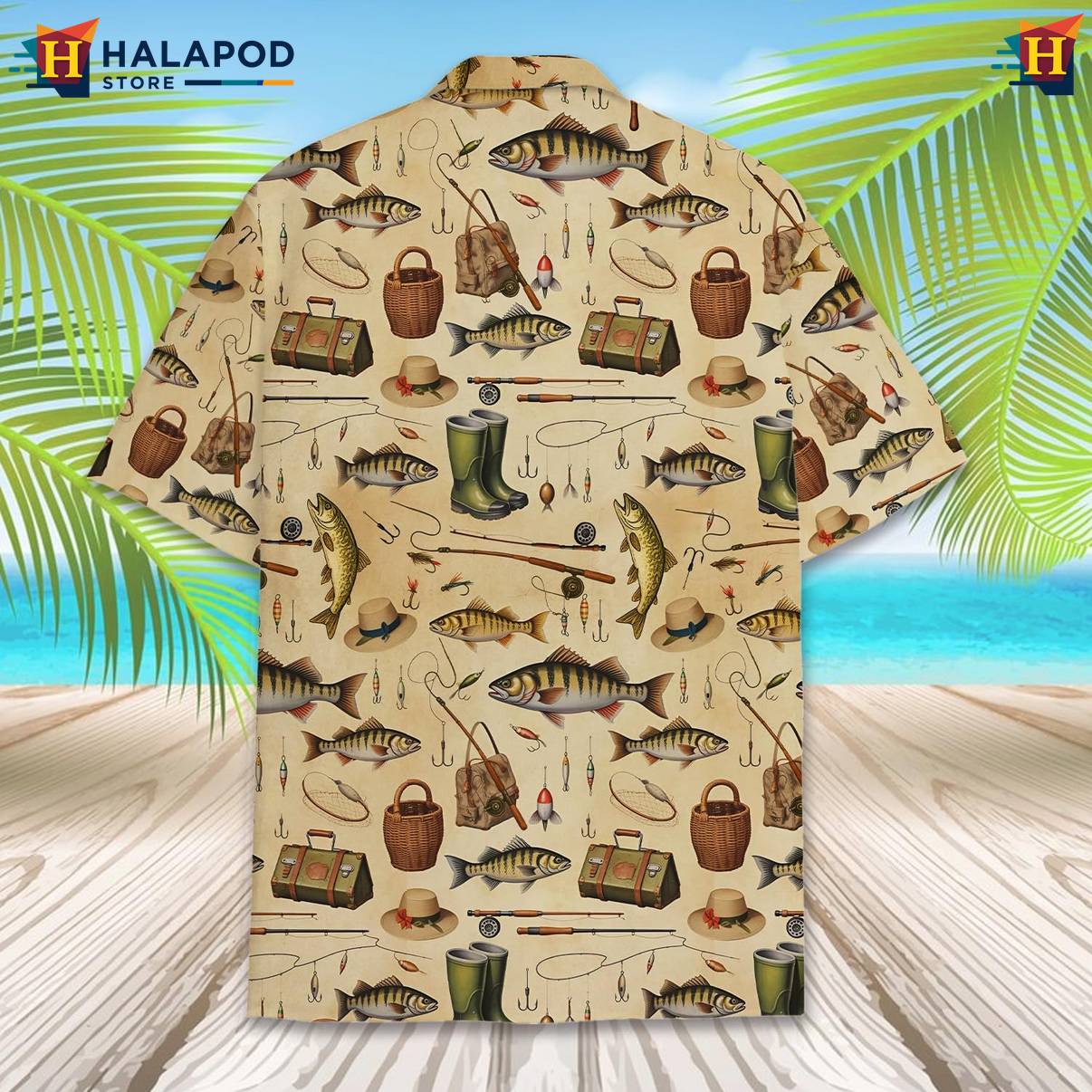Tan Fishing Funny Short-sleeve button-up shirt Alien UFO Short Sleeve Button Down Mens