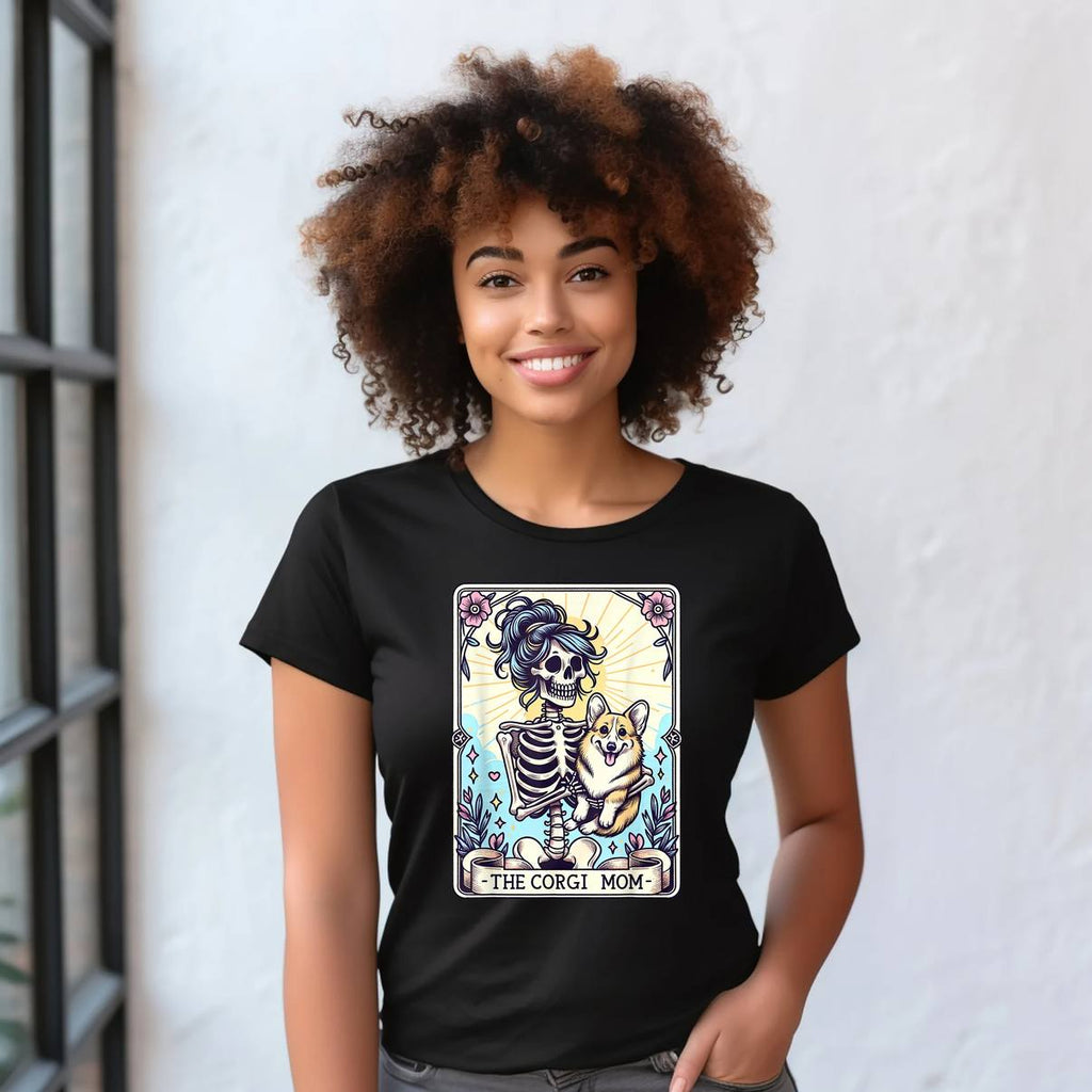The Corgi Mom Skeleton Shirt Mama Puppy Dog Lover Graphic Design For Mens