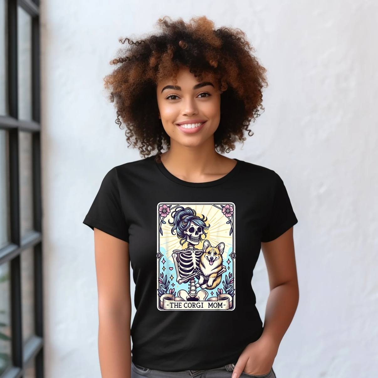 The Corgi Mom Skeleton Shirt Mama Puppy Dog Lover Graphic Design For Mens