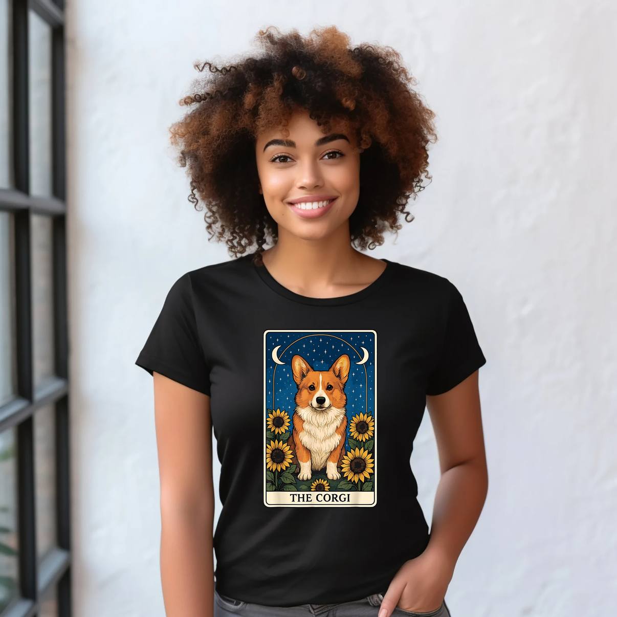 The Corgi Tarot Card Fan Shirt Funny Dog Quote Graphic Design Apparel Men