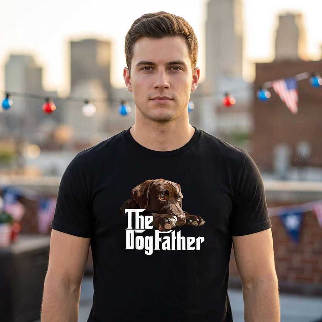 The Dog Father Brown Labrador Retriever Shirt Chocolate Lab Dad Graphic Mens