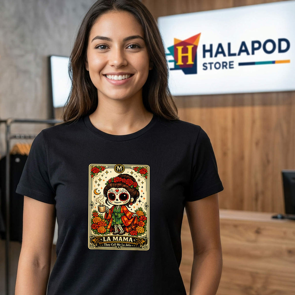 They Call Me La Jefa Skull Shirt 2026 La Mama Skeleton Graphic Fan Apparel