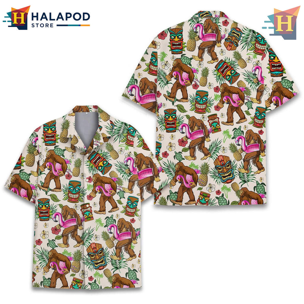 Tiki Bigfoot Summer Hawaiian Shirt 2026 Tropical Beach Casual Mens Fan Apparel