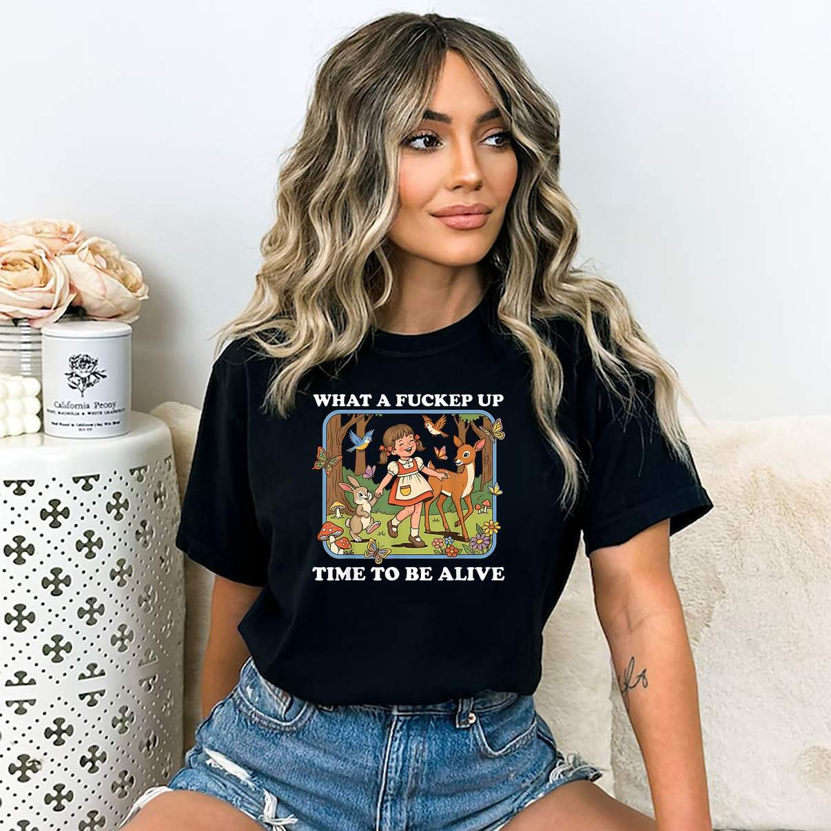 Time To Be Alive Sarcasm Retro Shirt What A Fcked Up Graphic For Mens