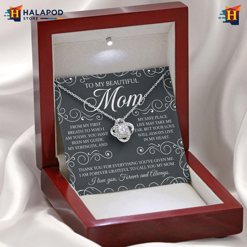To Beautiful Mom - My Safe Place Message Card Pendant For Mothers Day 2026