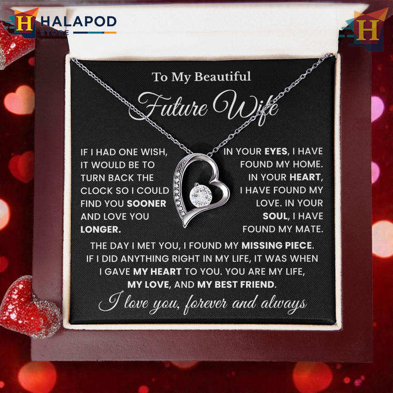 To My Beautiful Future Wife Soulmate Gift Necklace Valentines Card Messages Found My Missing Piece