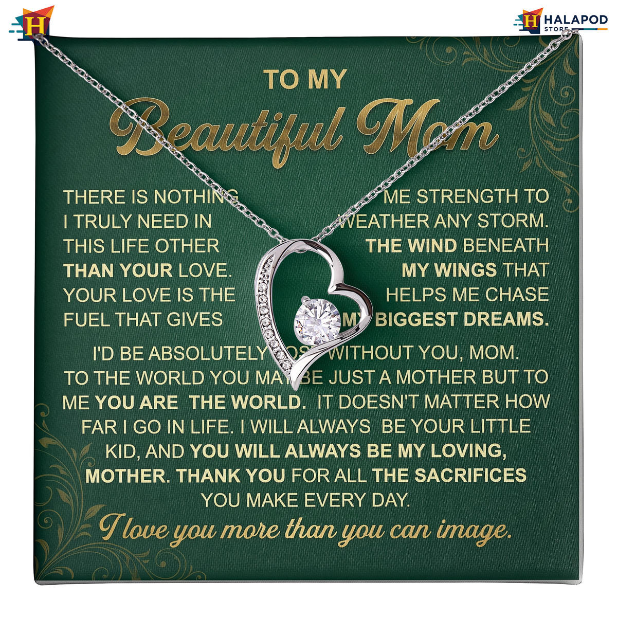 To My Beautiful Mom - Weather Any Storm Message Card Keepsake - Mothers Day 2026