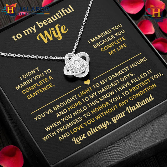 To My Beautiful Wife Forever Bond Necklace Valentines Day Necklace You Are My Missing Piece
