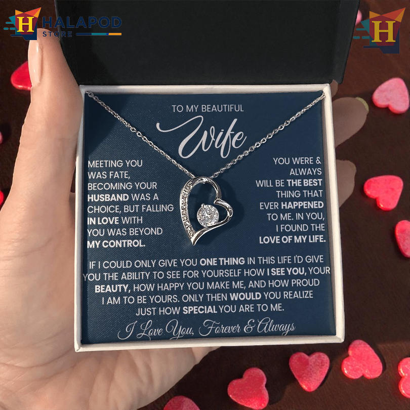 To My Beautiful Wife Forever Love Necklace Card Messages Best Thing That Ever Happened