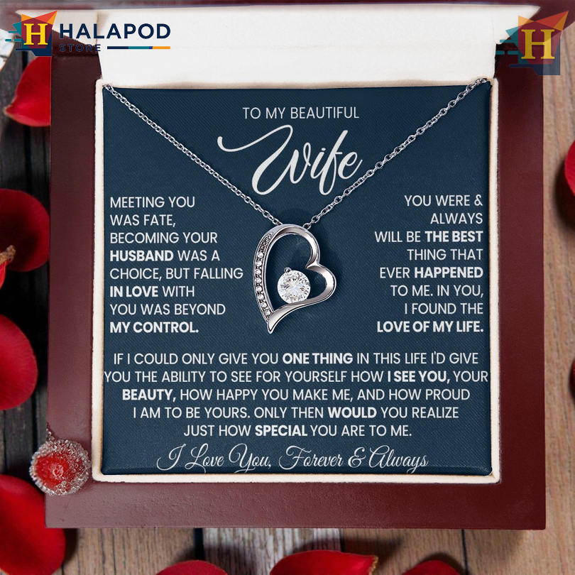 To My Beautiful Wife Forever Love Necklace Card Messages Best Thing That Ever Happened