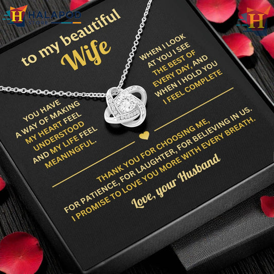 To My Beautiful Wife Meaningful Gift Necklace Valentine Cards Messages Life Feel Meaningful