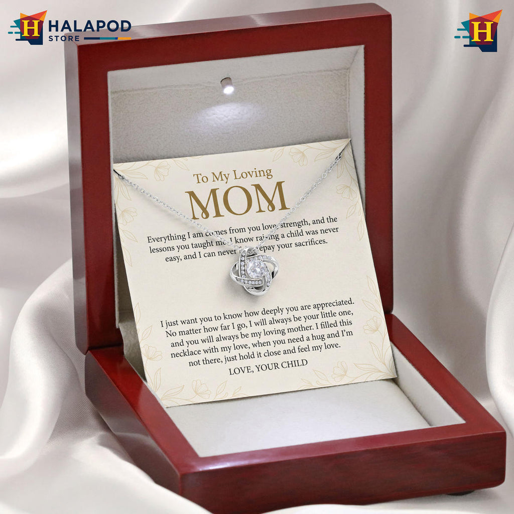 To My Loving Mom   Hold It Close Message Card Necklace   Mothers Day 2026