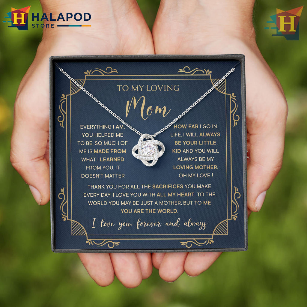 To My Loving Mom Message Card Necklace - You Are My World - Mother's Day Gift 2026