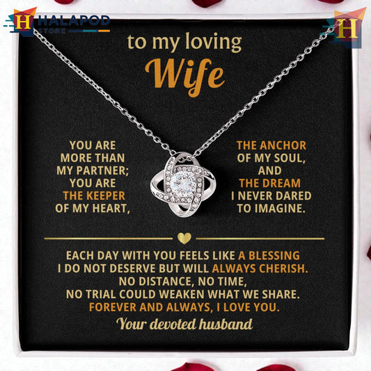 To My Loving Wife Necklace Devoted Heart Message On Valentine Card Keeper Of My Heart