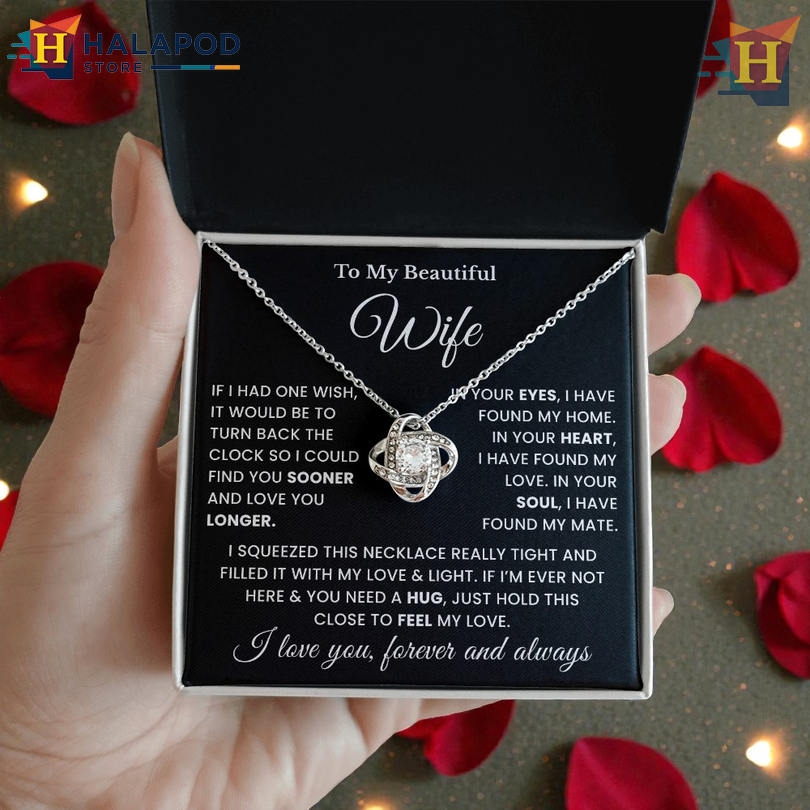 To My Wife Necklace Romantic Gift Valentine's Day Flower Card Messages I Have Found My Home