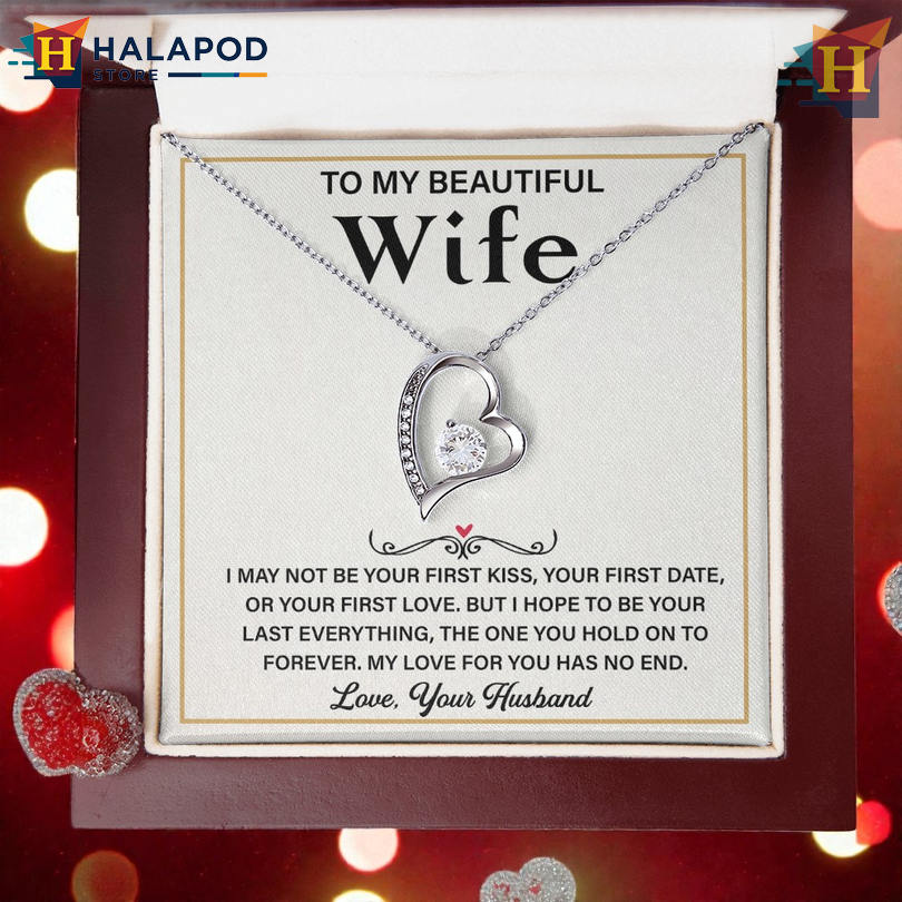 To My Wonderful Wife Forever Promise Necklace Valentine Day Card Messages My Last Everything