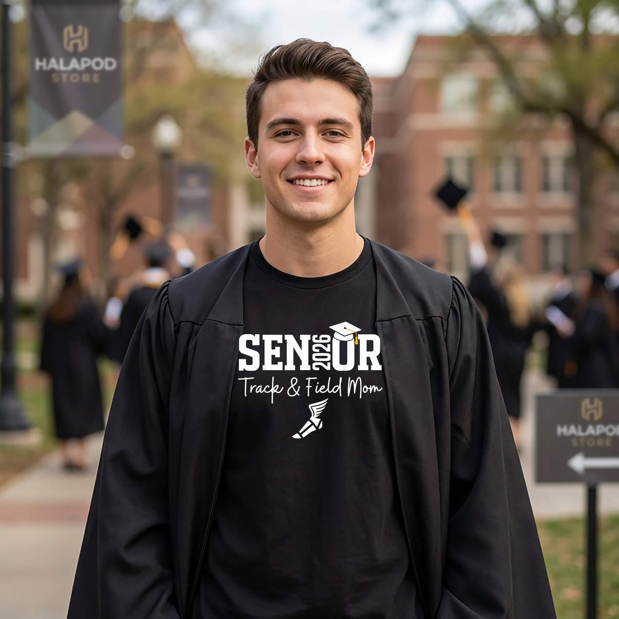 Track Field Senior Mom 2026 Shirt Class Of Graduation Graphic Design For Mens