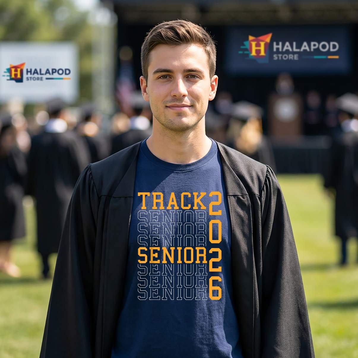 Track Senior Night Class Of 2026 T-Shirt Graduation Sports Fan Graphic For Mens